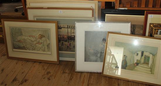 William Russell Flint: 4 limited edition prints, and a Helen Bradley limited edition print.